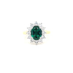 1.56ct LAB Emerald & LAB Diamond Cluster Ring set in 9ct Gold