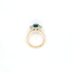 1.56ct LAB Emerald & LAB Diamond Cluster Ring set in 9ct Gold