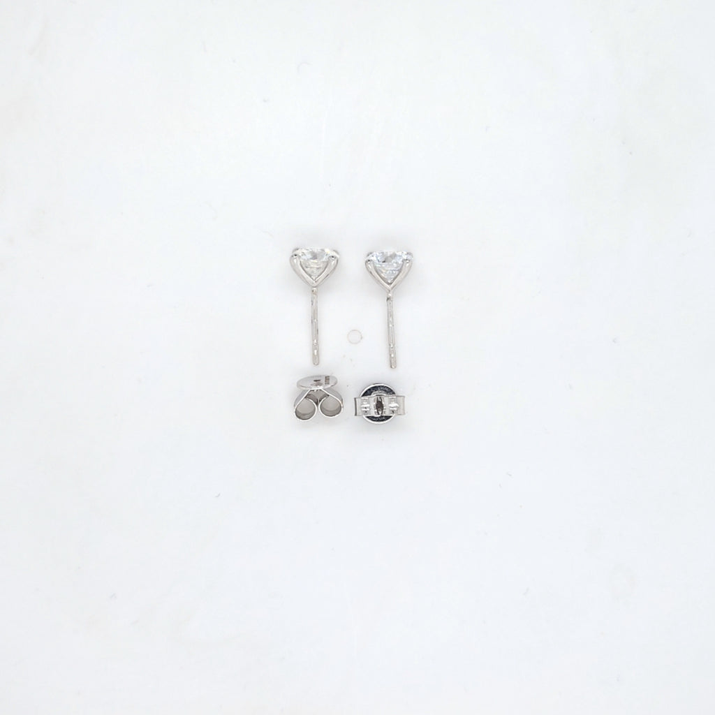 2.18ct F/VS LAB Diamond Stud Earrings Set In White Gold