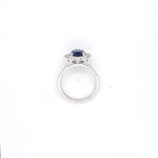 2.57ct LAB Sapphire & LAB Diamond Cluster Ring set in 9ct White Gold