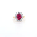 2.33ct LAB Ruby & LAB Diamond Cluster Ring set in 9ct Gold - Montpellier Jewellers