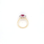 2.33ct LAB Ruby & LAB Diamond Cluster Ring set in 9ct Gold