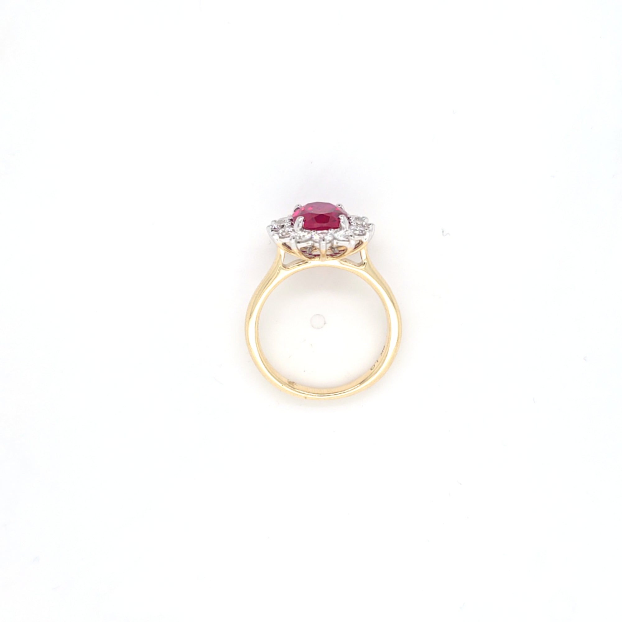 2.33ct LAB Ruby & LAB Diamond Cluster Ring set in 9ct Gold