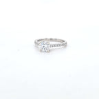0.97ct F/VS LAB Diamond Ring with Diamond Shoulders set in 9ct White Gold