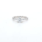 0.97ct F/VS LAB Diamond Ring with Diamond Shoulders set in 9ct White Gold