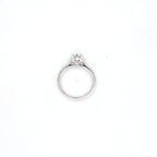 0.97ct F/VS LAB Diamond Ring with Diamond Shoulders set in 9ct White Gold