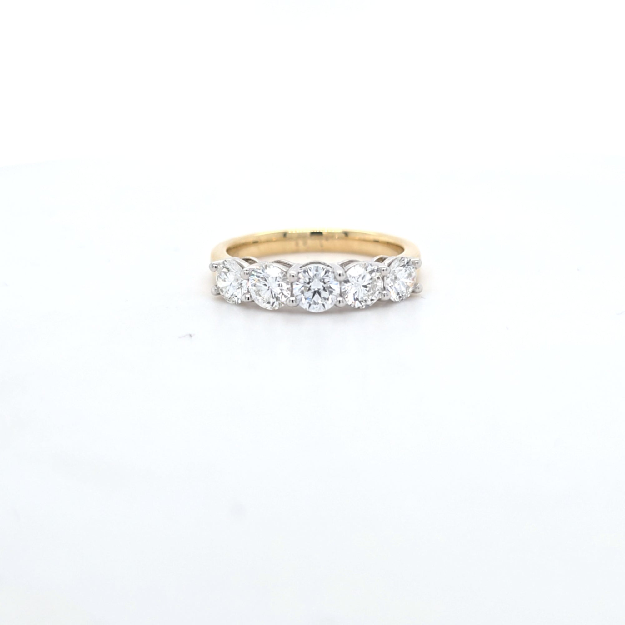 1.55ct F/VS LAB Diamond 5 Stone Ring Set In 9ct Gold