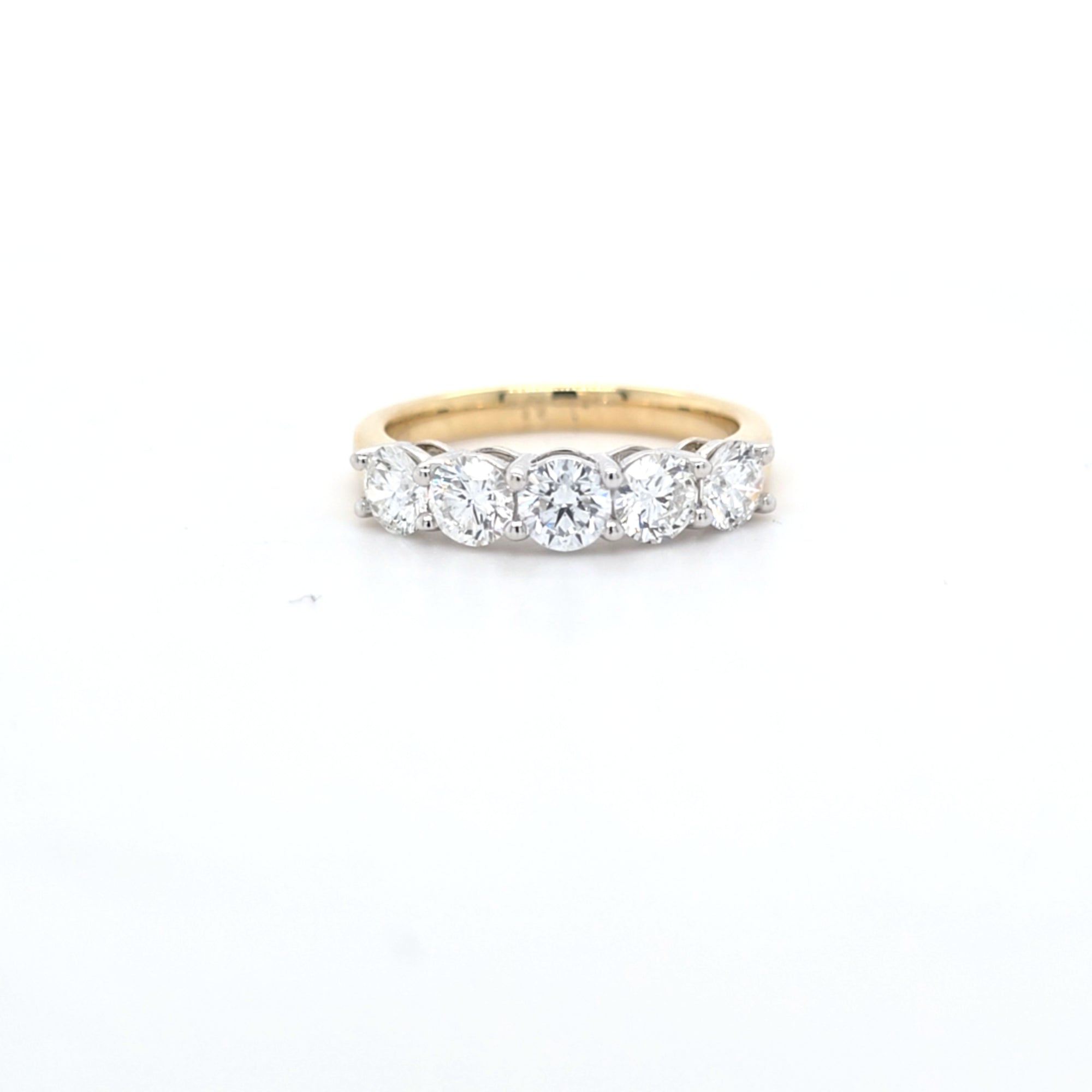 1.55ct F/VS LAB Diamond 5 Stone Ring Set In 9ct Gold