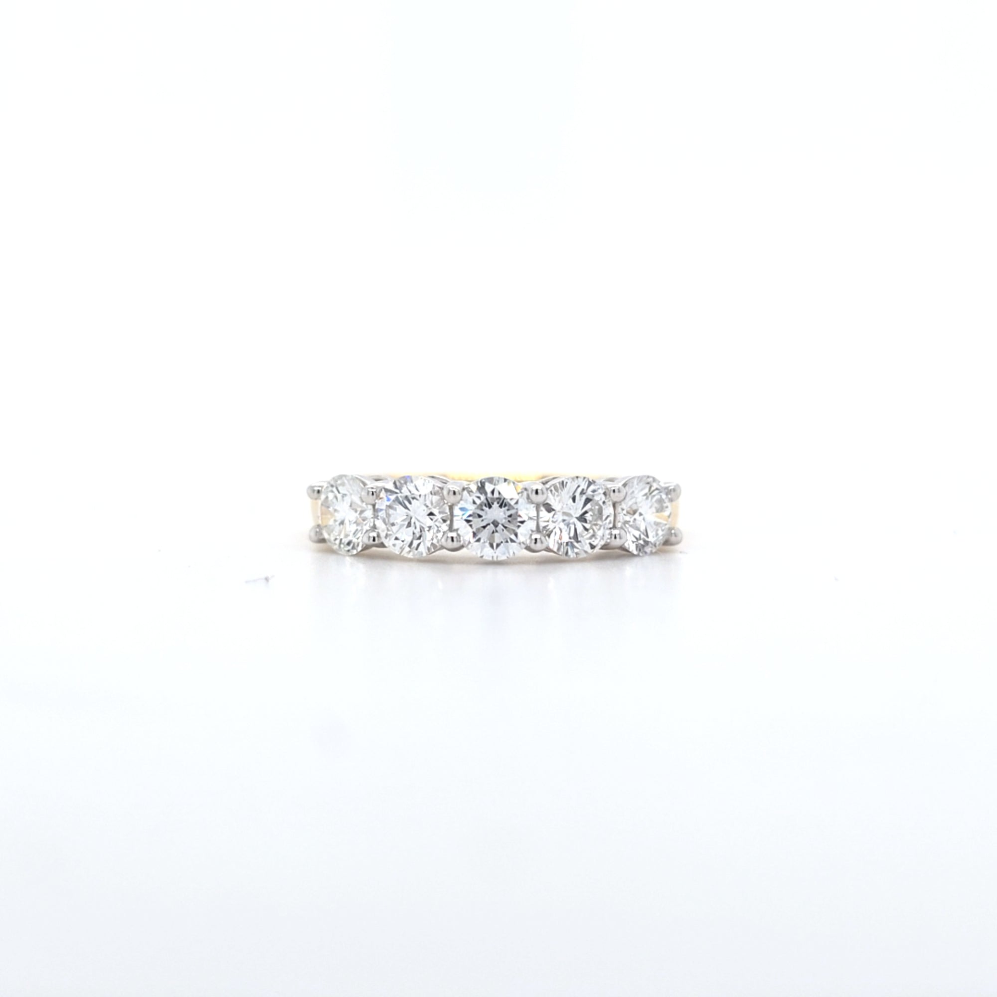 1.55ct F/VS LAB Diamond 5 Stone Ring Set In 9ct Gold