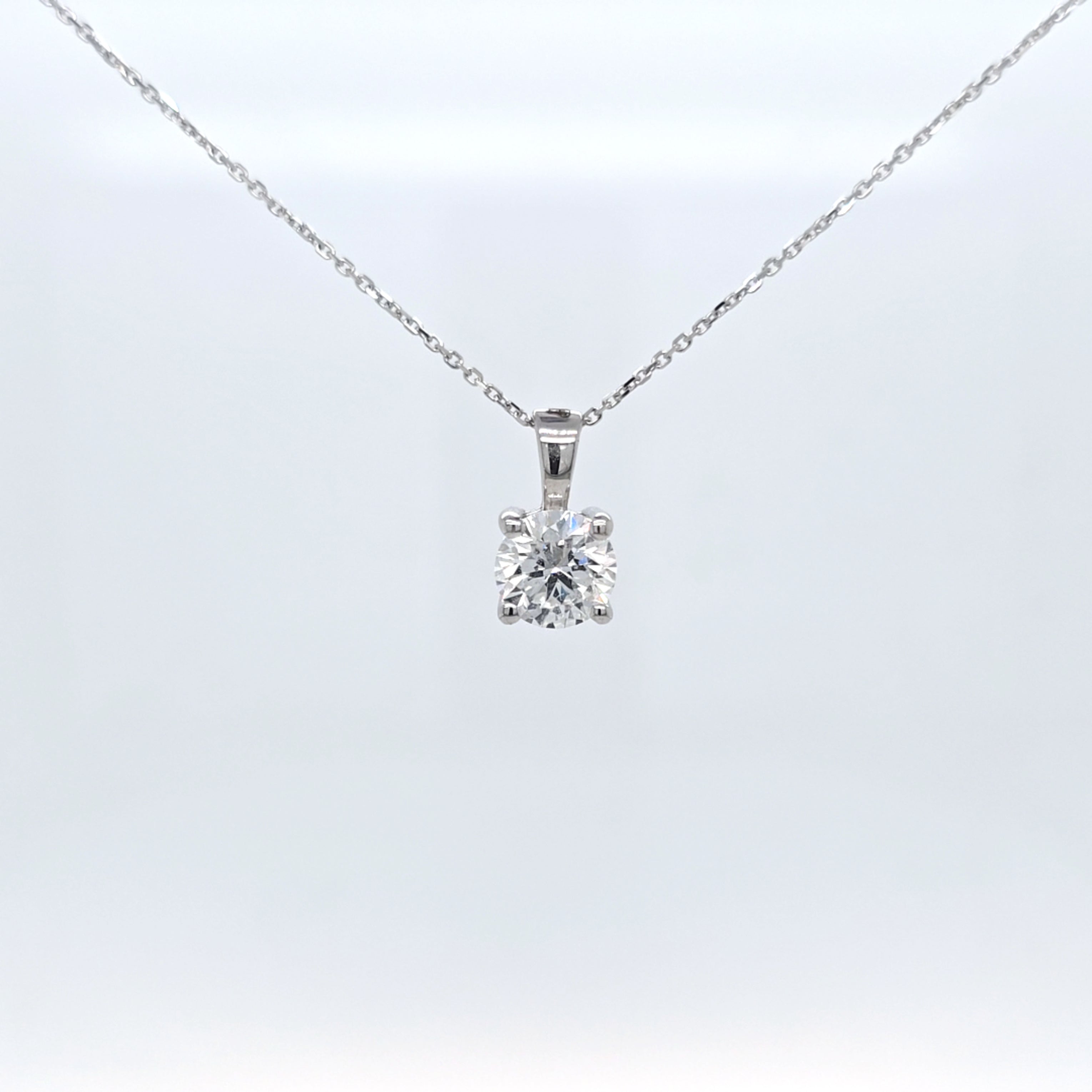 1.01ct LAB Diamond Pendant in 18ct White Gold with Chain - Montpellier Jewellers