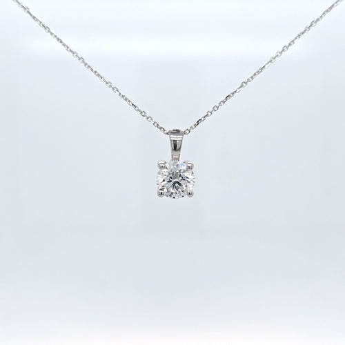 1.01ct LAB Diamond Pendant in 18ct White Gold with Chain - Montpellier Jewellers