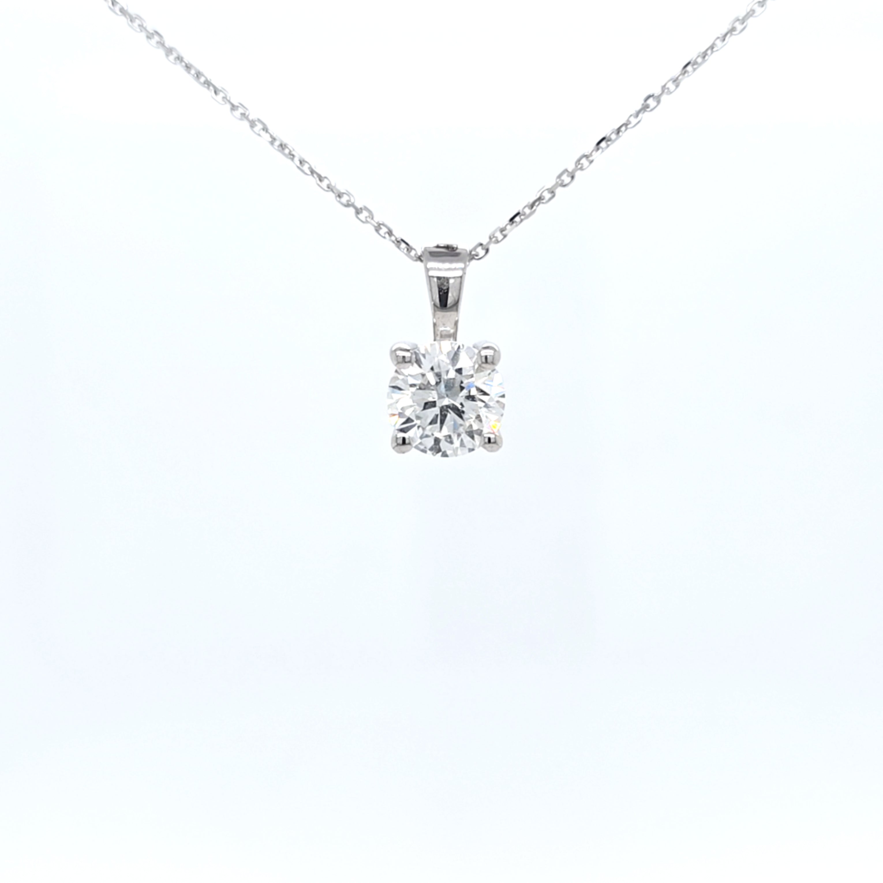 1.01ct LAB Diamond Pendant in 18ct White Gold with Chain - Montpellier Jewellers