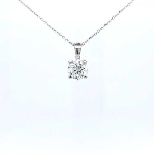 1.01ct LAB Diamond Pendant in 18ct White Gold with Chain - Montpellier Jewellers