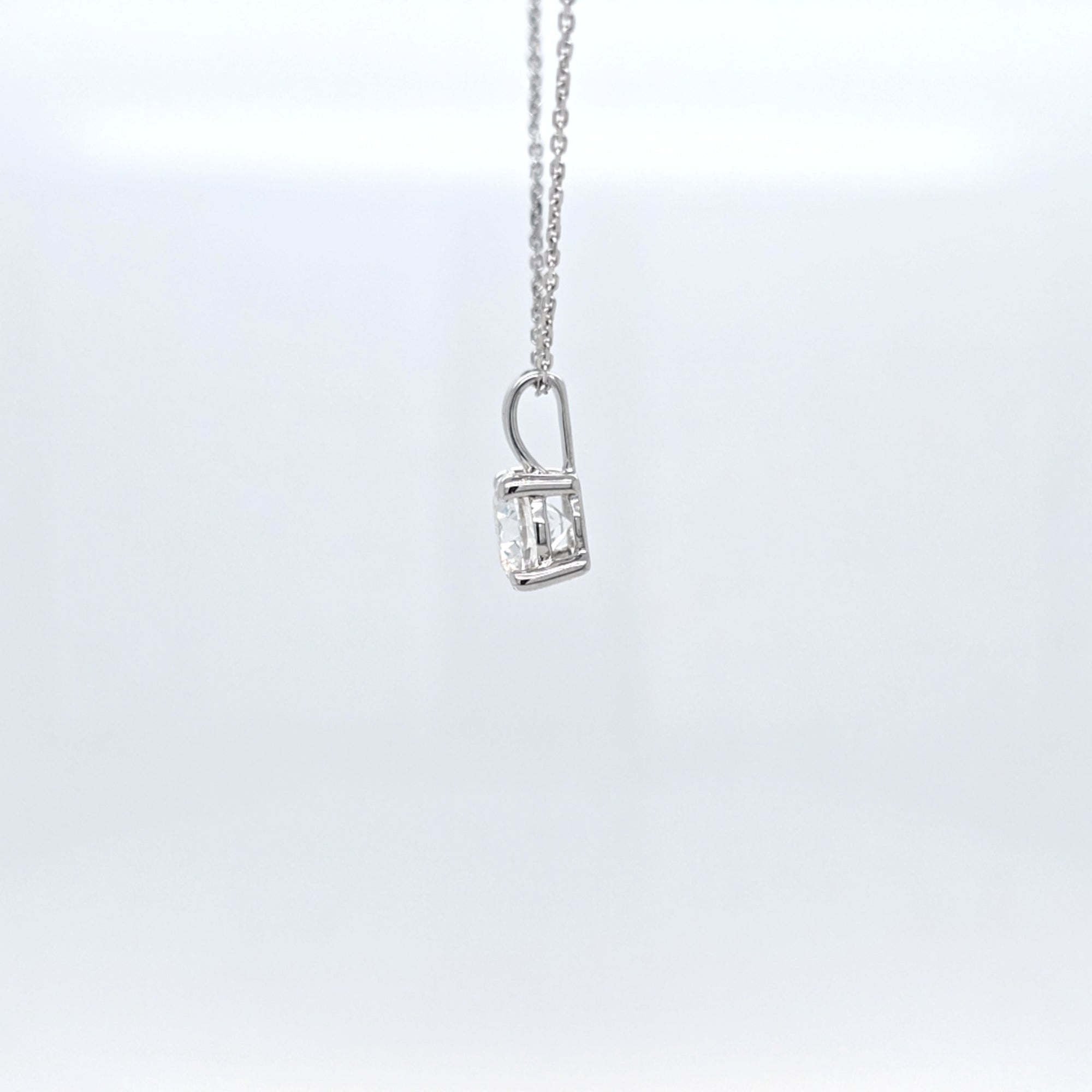 1.01ct LAB Diamond Pendant in 9ct White Gold with Chain