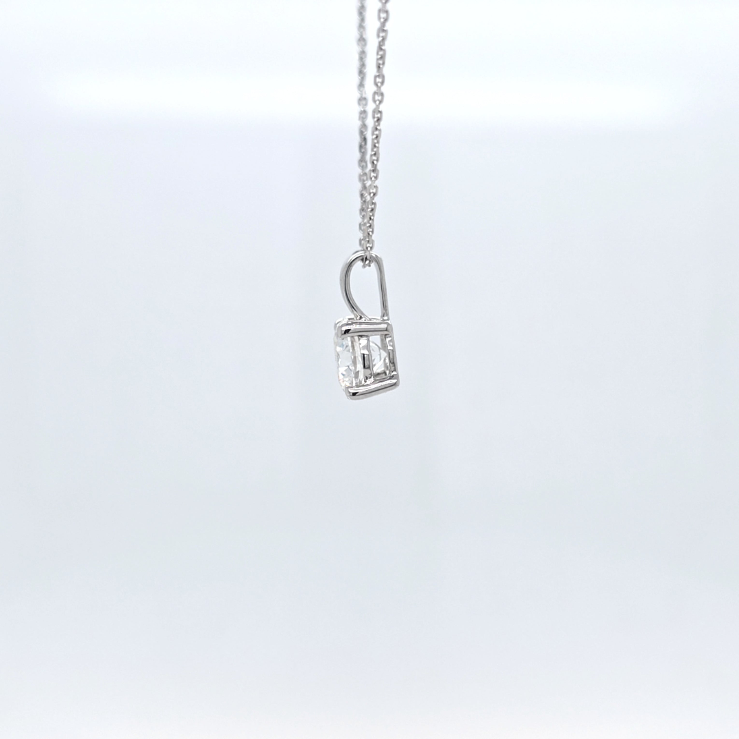 1.01ct LAB Diamond Pendant in 18ct White Gold with Chain - Montpellier Jewellers