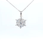 2.08ct LAB Diamond Cluster Pendant in 9ct White Gold with Chain