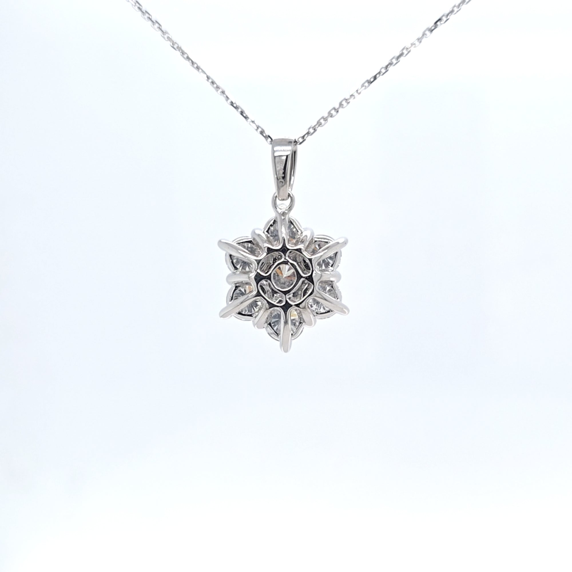 2.08ct LAB Diamond Cluster Pendant in 9ct White Gold with Chain