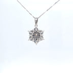 2.08ct LAB Diamond Cluster Pendant in 9ct White Gold with Chain