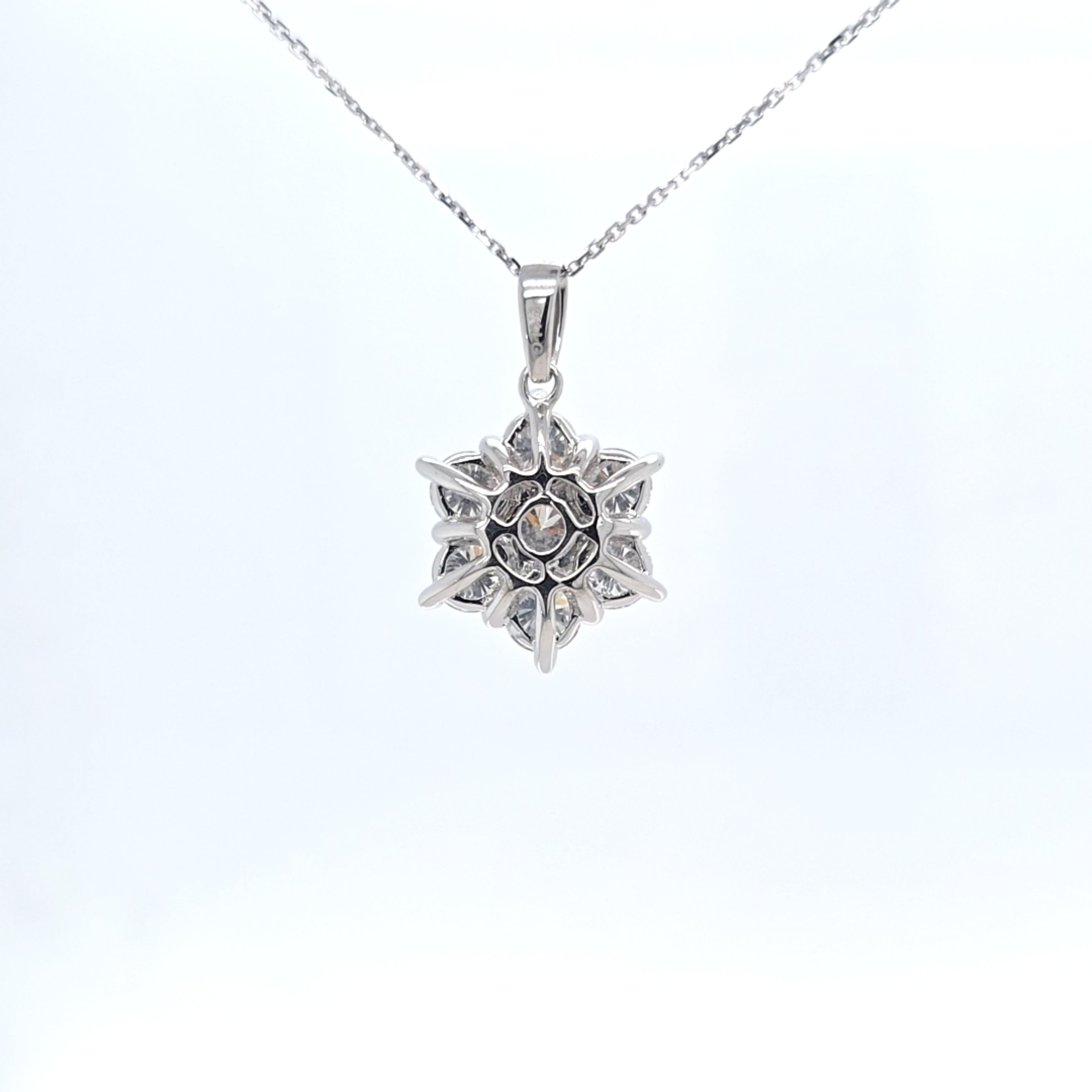 2.08ct LAB Diamond Cluster Pendant in 9ct White Gold with Chain - Montpellier Jewellers