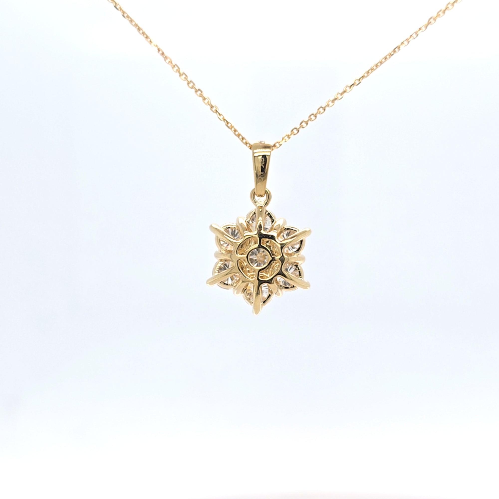 2.08ct LAB Diamond Cluster Pendant in 9ct Yellow Gold with Chain