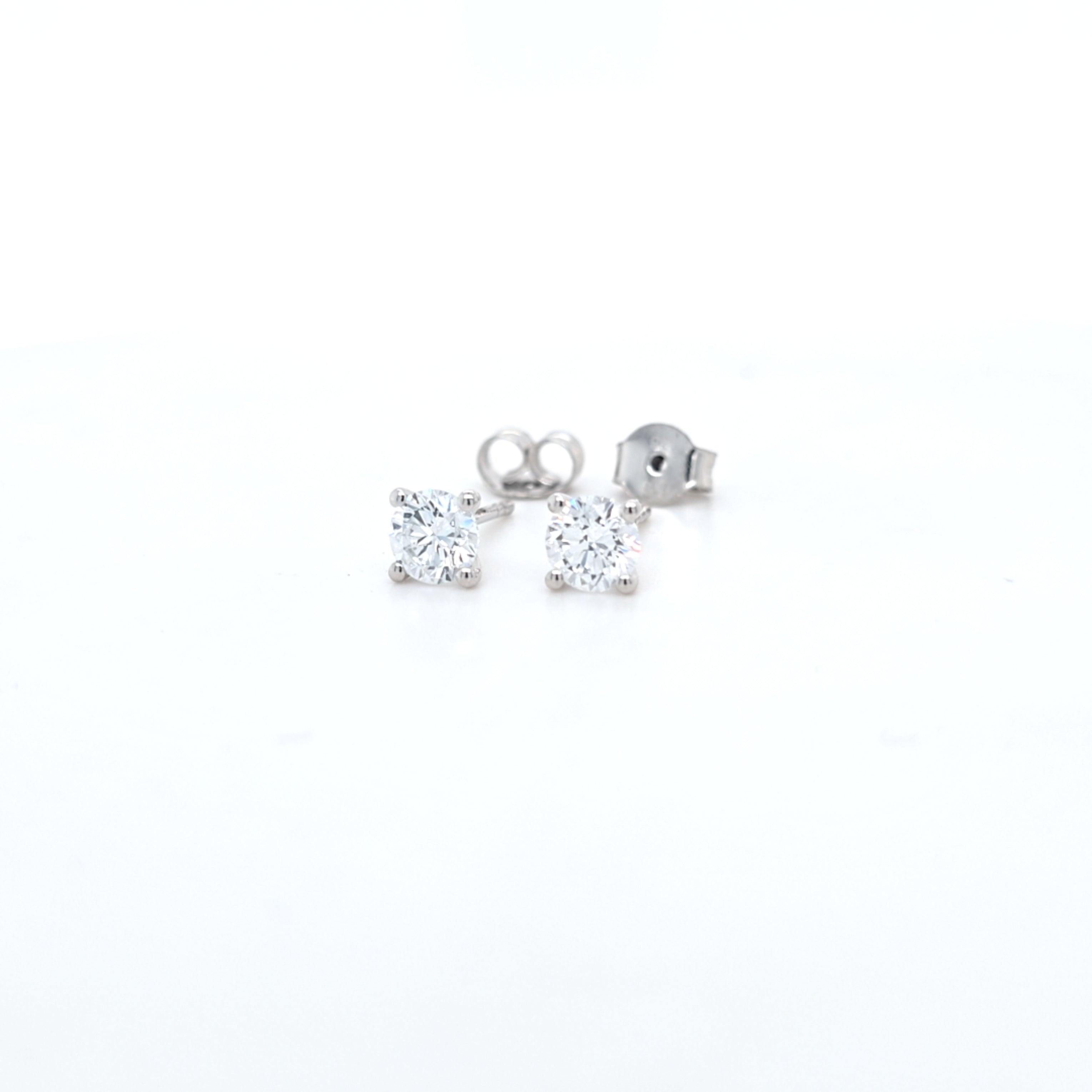 1.00ct F/VS LAB Diamond Stud Earrings Set In 9ct White Gold - Montpellier Jewellers