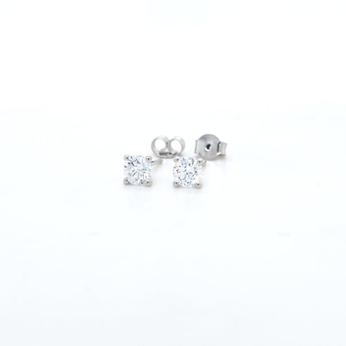 1.00ct F/VS LAB Diamond Stud Earrings Set In 9ct White Gold