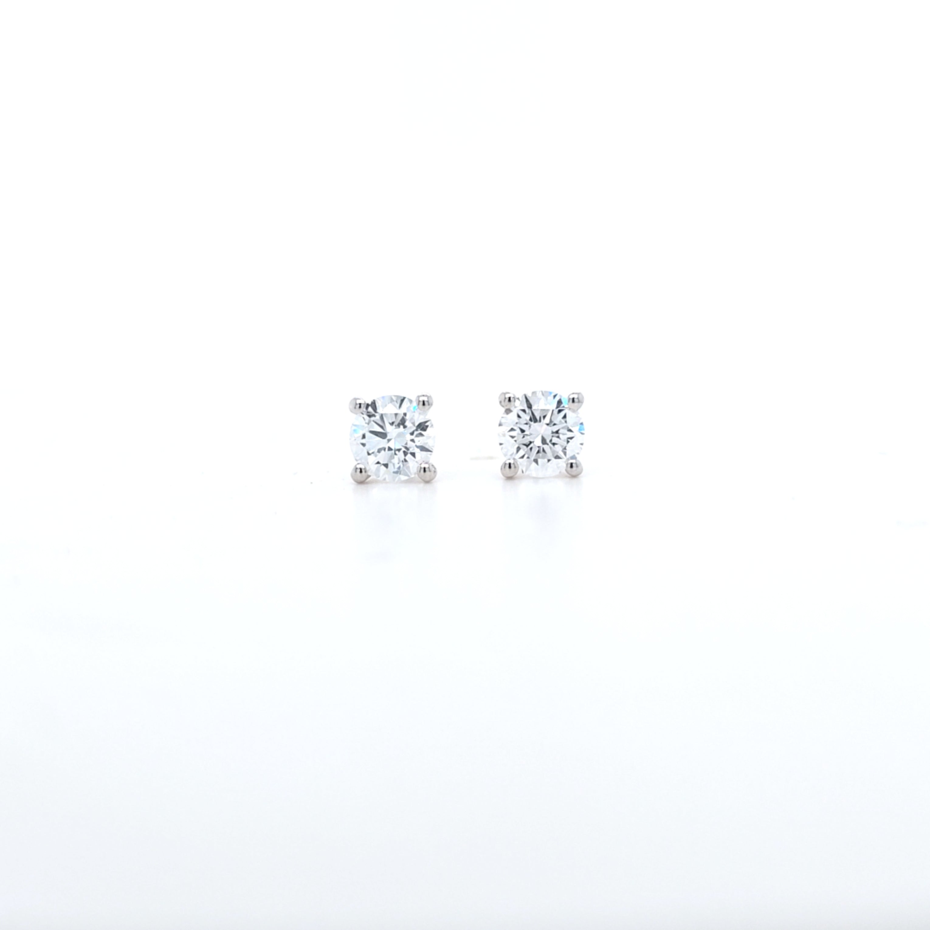1.00ct F/VS LAB Diamond Stud Earrings Set In 9ct White Gold - Montpellier Jewellers