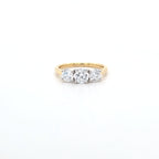 1.35ct F/VS LAB Diamond 3 Stone Ring Set In Yellow Gold