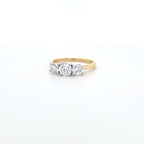 1.35ct F/VS LAB Diamond 3 Stone Ring Set In Yellow Gold
