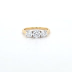 1.35ct F/VS LAB Diamond 3 Stone Ring Set In Yellow Gold