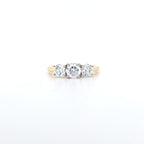 1.35ct F/VS LAB Diamond 3 Stone Ring Set In Yellow Gold