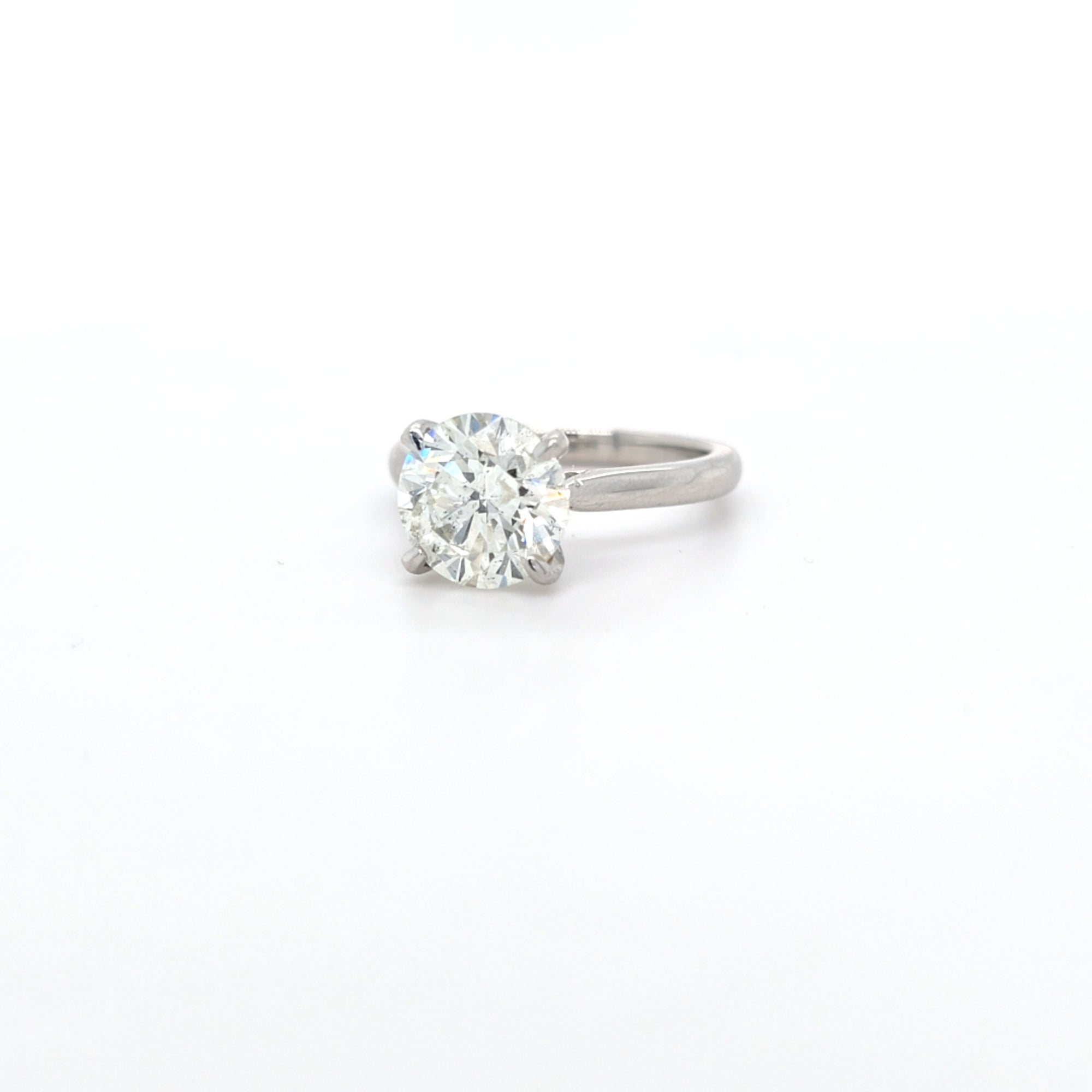 GIA 3.00ct L/I1 Round Brilliant Cut Diamond Solitaire set in Platinum