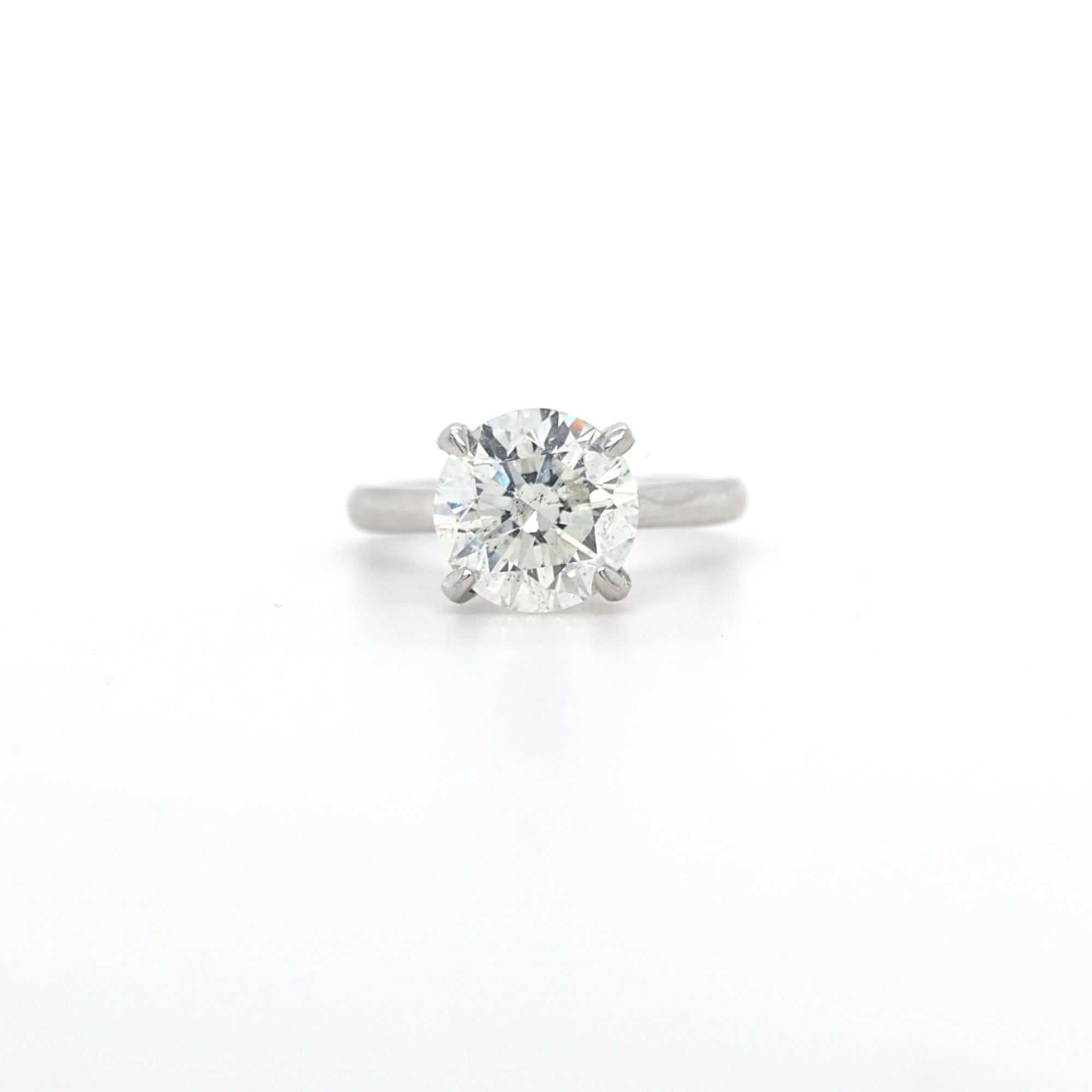 GIA 3.00ct L/I1 Round Brilliant Cut Diamond Solitaire set in Platinum