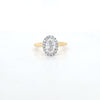 1.21ct D/VS1 LAB Diamond Halo Ring set in 9ct Yellow Gold