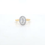 1.21ct D/VS1 LAB Diamond Halo Ring set in 9ct Yellow Gold