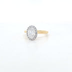 1.21ct D/VS1 LAB Diamond Halo Ring set in 9ct Yellow Gold