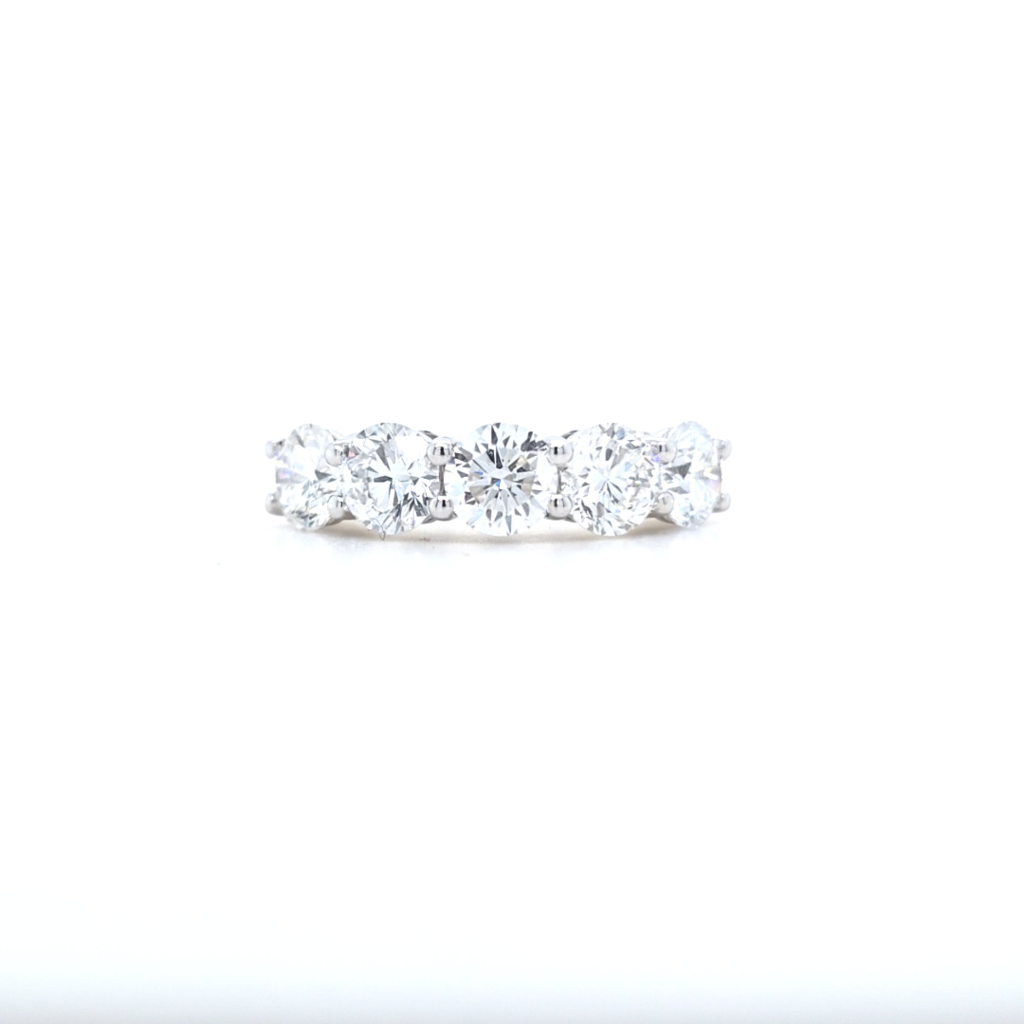 3.20ct F/VS LAB Diamond 5 Stone Ring Set In Yellow Gold