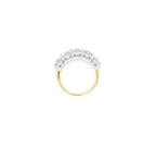 3.20ct F/VS LAB Diamond 5 Stone Ring Set In Yellow Gold