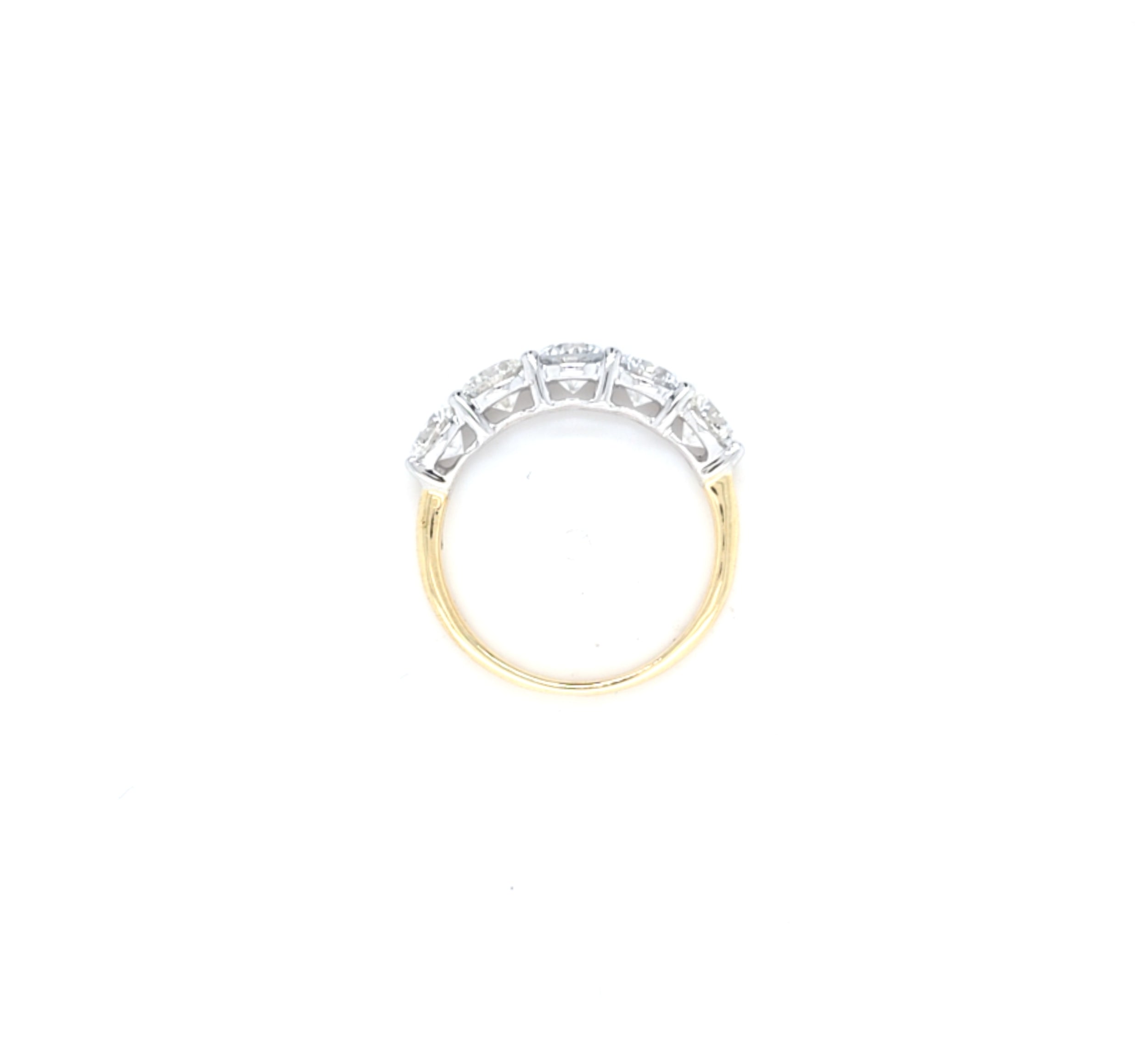 2.01ct F/VS LAB Diamond 5 Stone Ring Set In Yellow Gold - Montpellier Jewellers