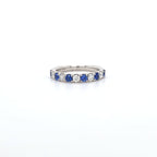 Diamond & Sapphire Claw Set Half Eternity Ring Set in Platinum