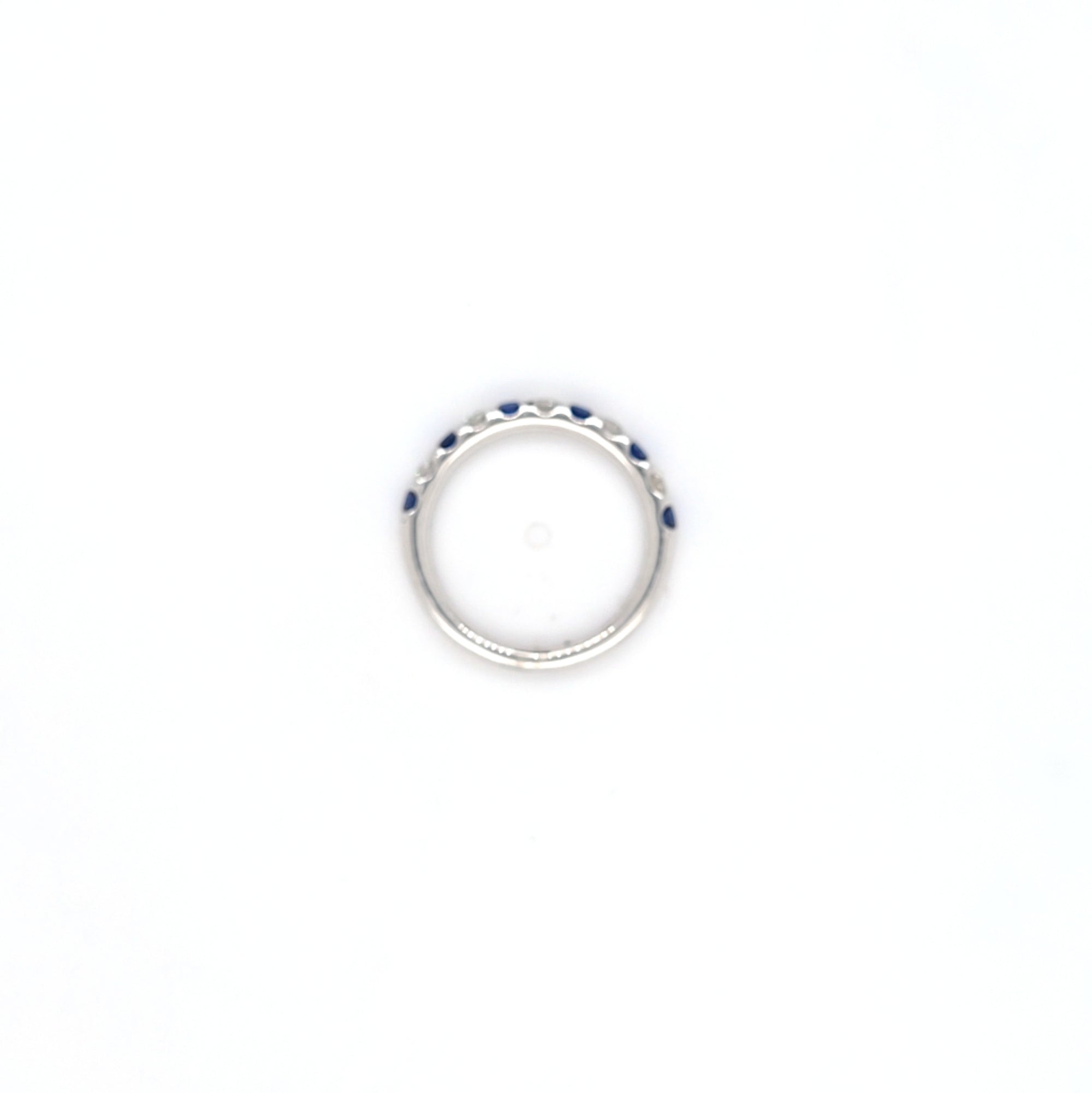 Diamond & Sapphire Claw Set Half Eternity Ring Set in Platinum