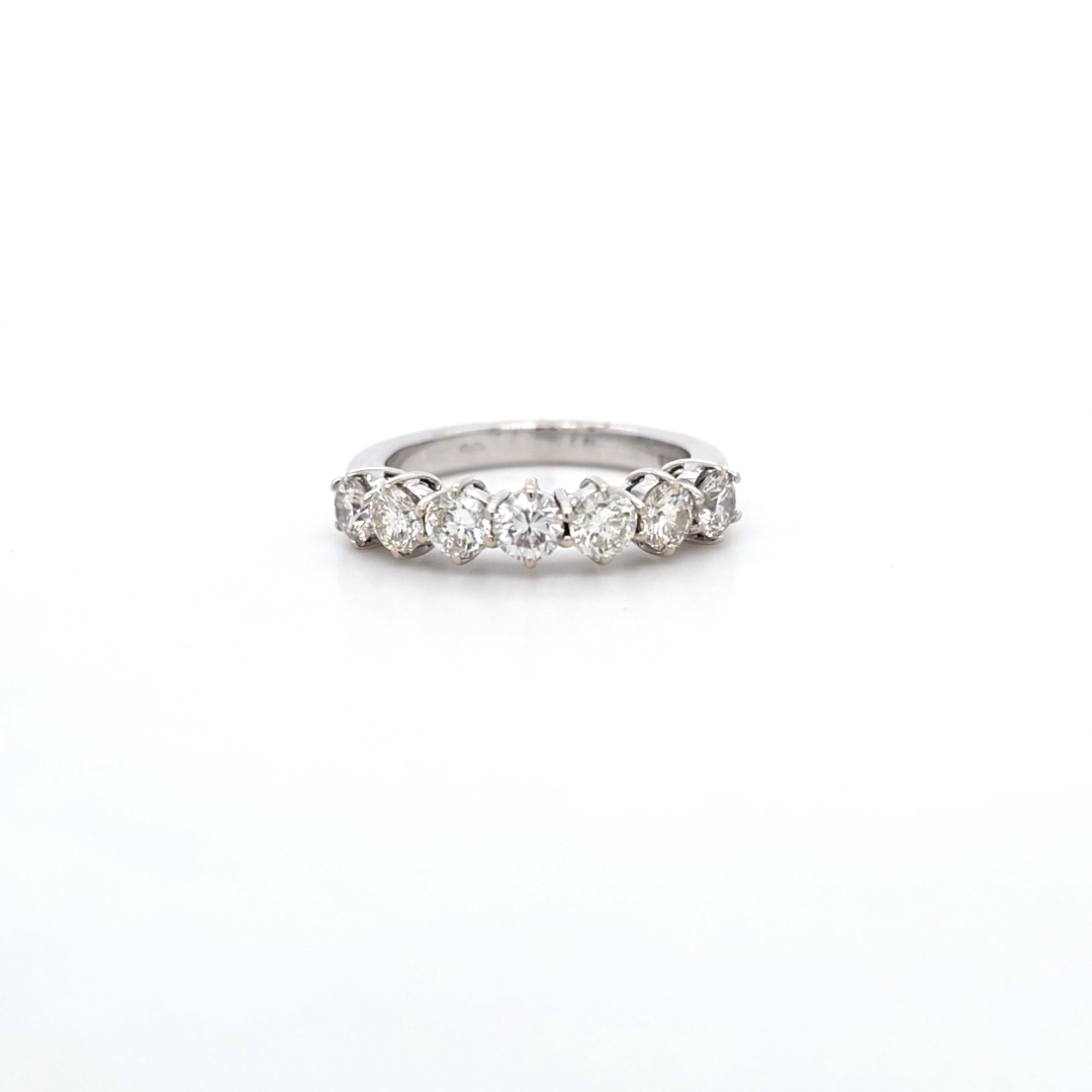 c. 1.20ct H/SI Diamond 7 Stone Ring Set In 18t White Gold - Montpellier Jewellers