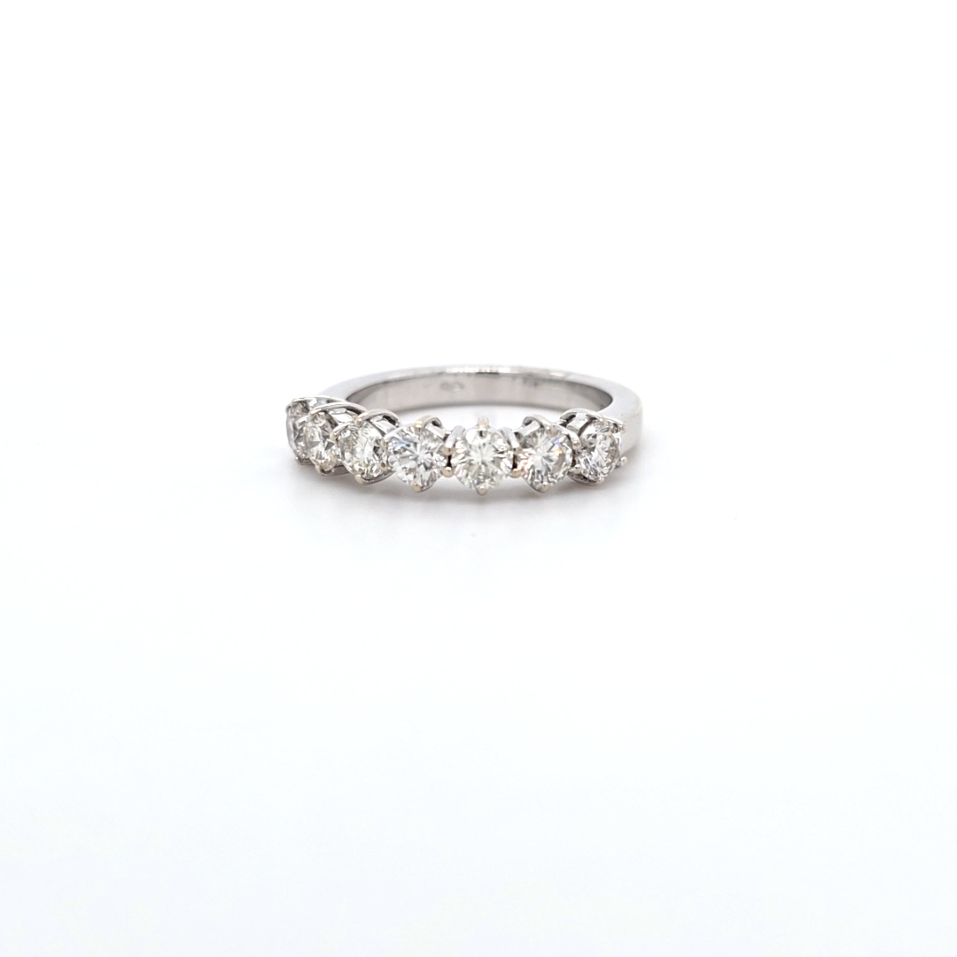 c. 1.20ct H/SI Diamond 7 Stone Ring Set In 18t White Gold - Montpellier Jewellers