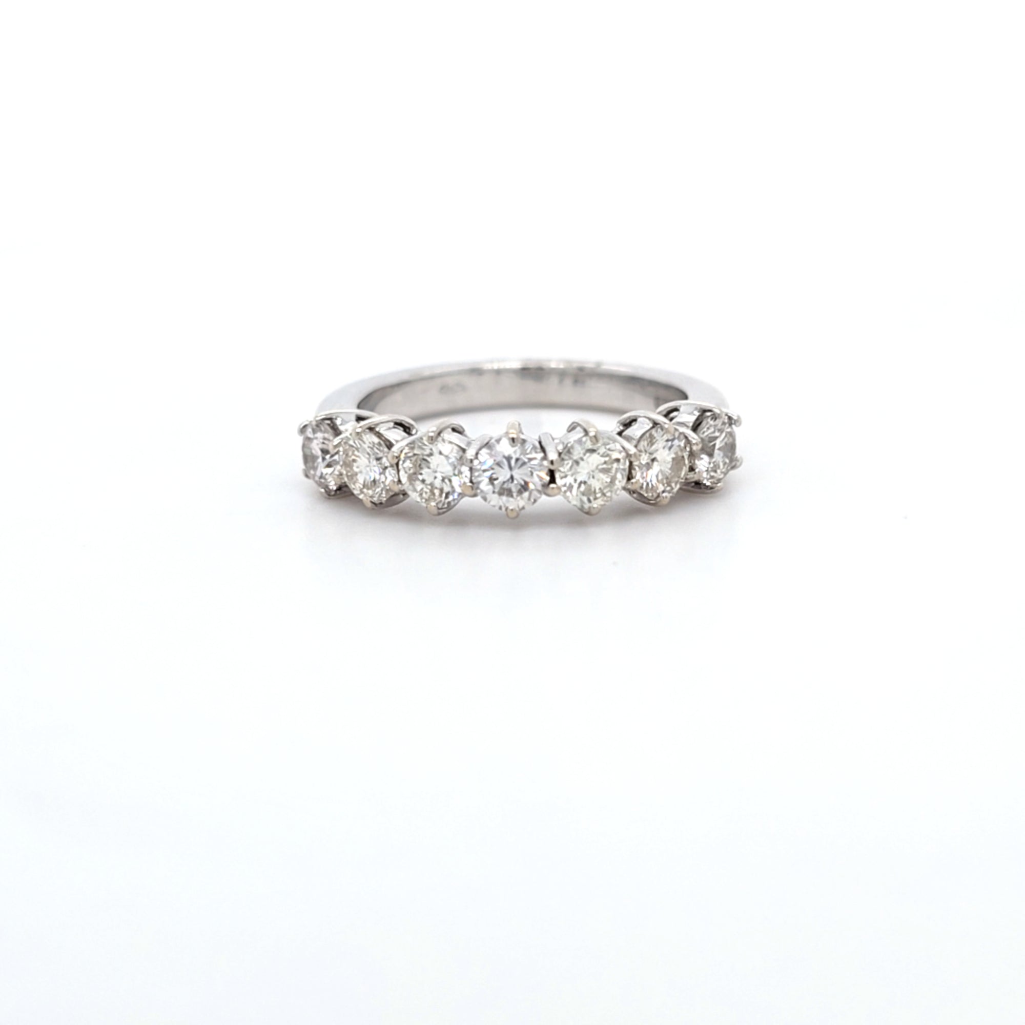 c. 1.20ct H/SI Diamond 7 Stone Ring Set In 18t White Gold
