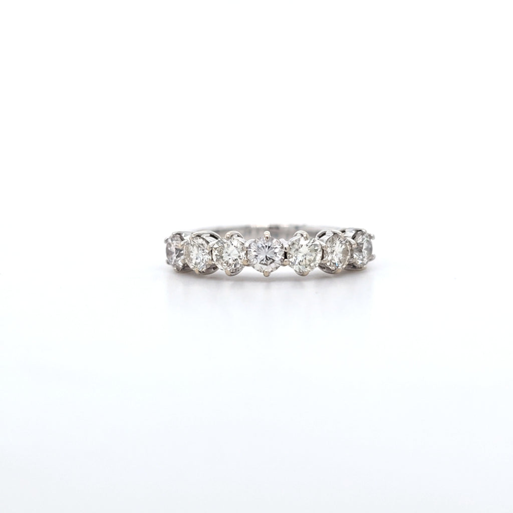 c. 1.20ct H/SI Diamond 7 Stone Ring Set In 18t White Gold