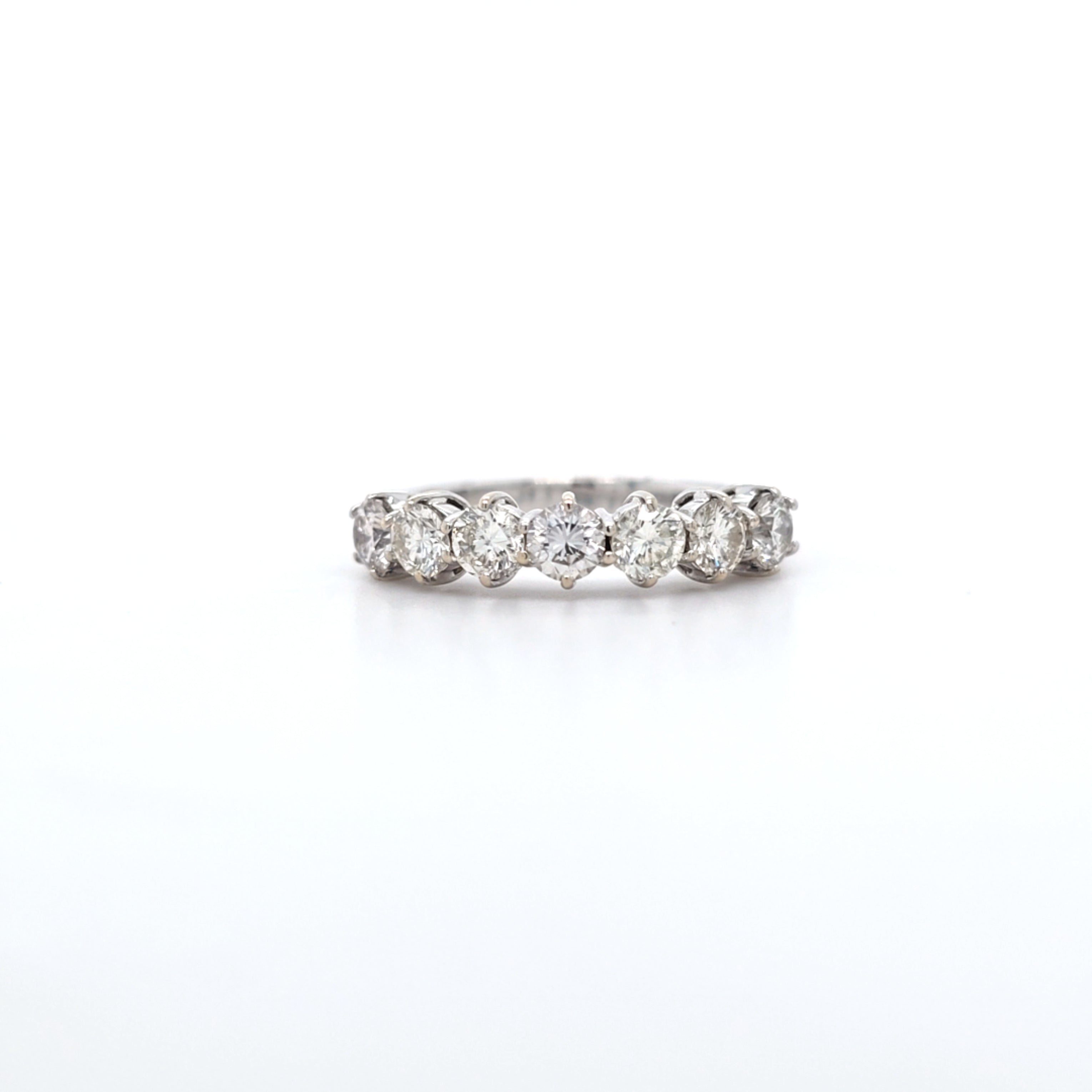 c. 1.20ct H/SI Diamond 7 Stone Ring Set In 18t White Gold - Montpellier Jewellers