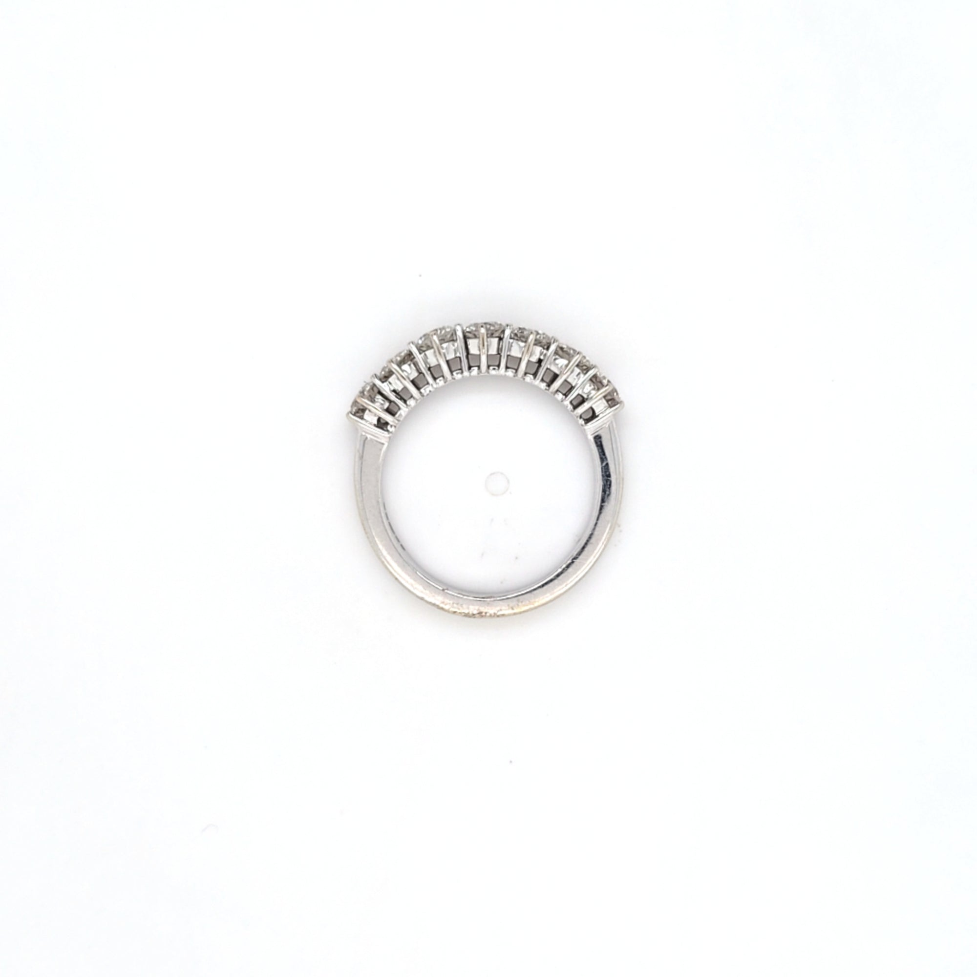 c. 1.20ct H/SI Diamond 7 Stone Ring Set In 18t White Gold