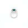 3.86ct Emerald and Diamond Cluster Ring with Diamond Shoulders Set in Platinum