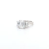 IGI 2.54ct D/VS1 Emerald Cut LAB Diamond Solitaire 3 Stone Ring Set in Platinum