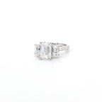 IGI 2.54ct D/VS1 Emerald Cut LAB Diamond Solitaire 3 Stone Ring Set in Platinum